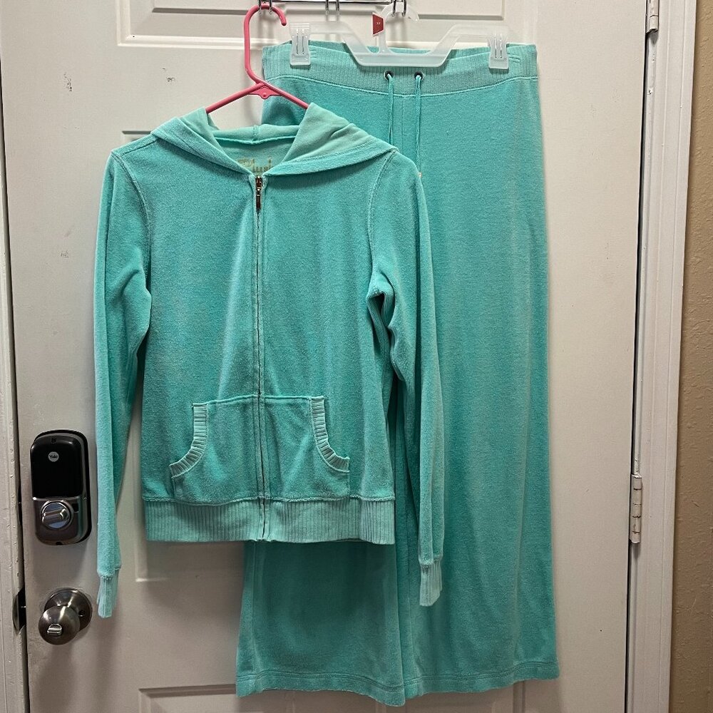 Victoria's Secret Plush and Lush Mint Green Hoodie And Pants Small/Medium EUC